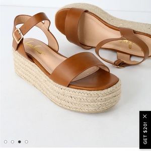 Corsa Tan Espadrille Flatform Sandals